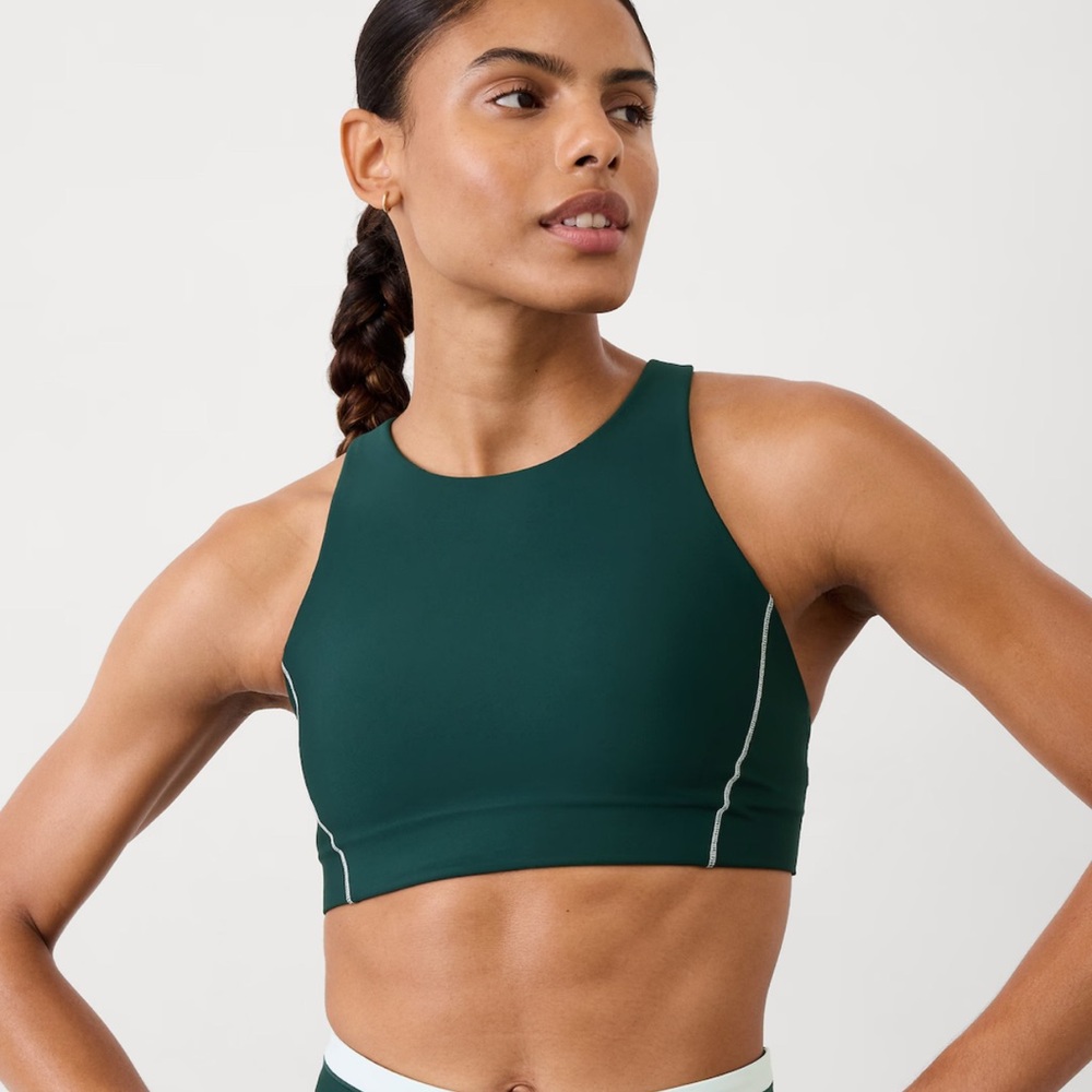 Athleta Green Sports Bra Moisture-Wicking Racerback - Size L